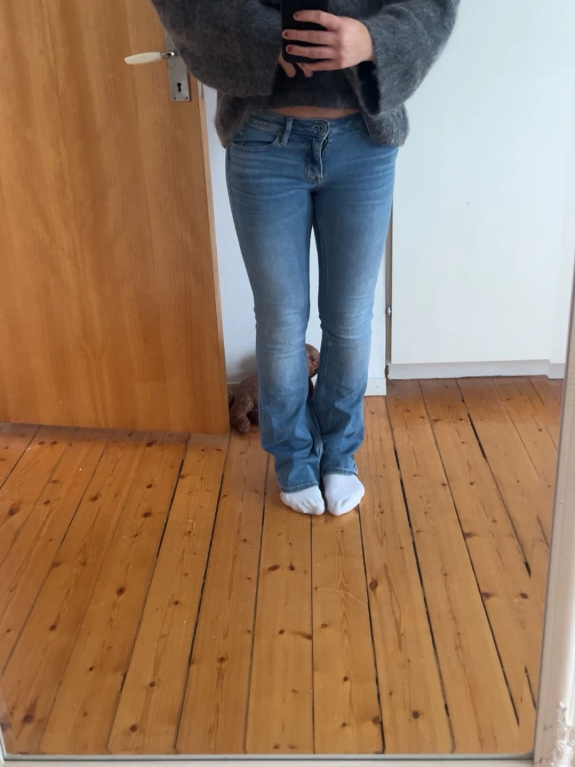 Ljusblå bootcut jeans - 3