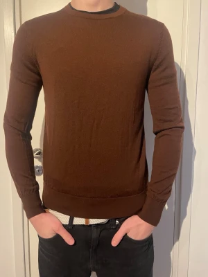 Tiger of Sweden tröja - Snygg brun tröja med rund halsringning och långa ärmar från Tiger of Sweden. Tröjan har en tajt passform och ribbade muddar vid ärmslut och nederkant. Perfekt att matcha med jeans eller chinos för en clean look.