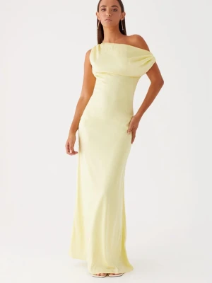 Ljusgul långklänning one shoulder - Så fin långklänning, perfekt till balen! 🥰