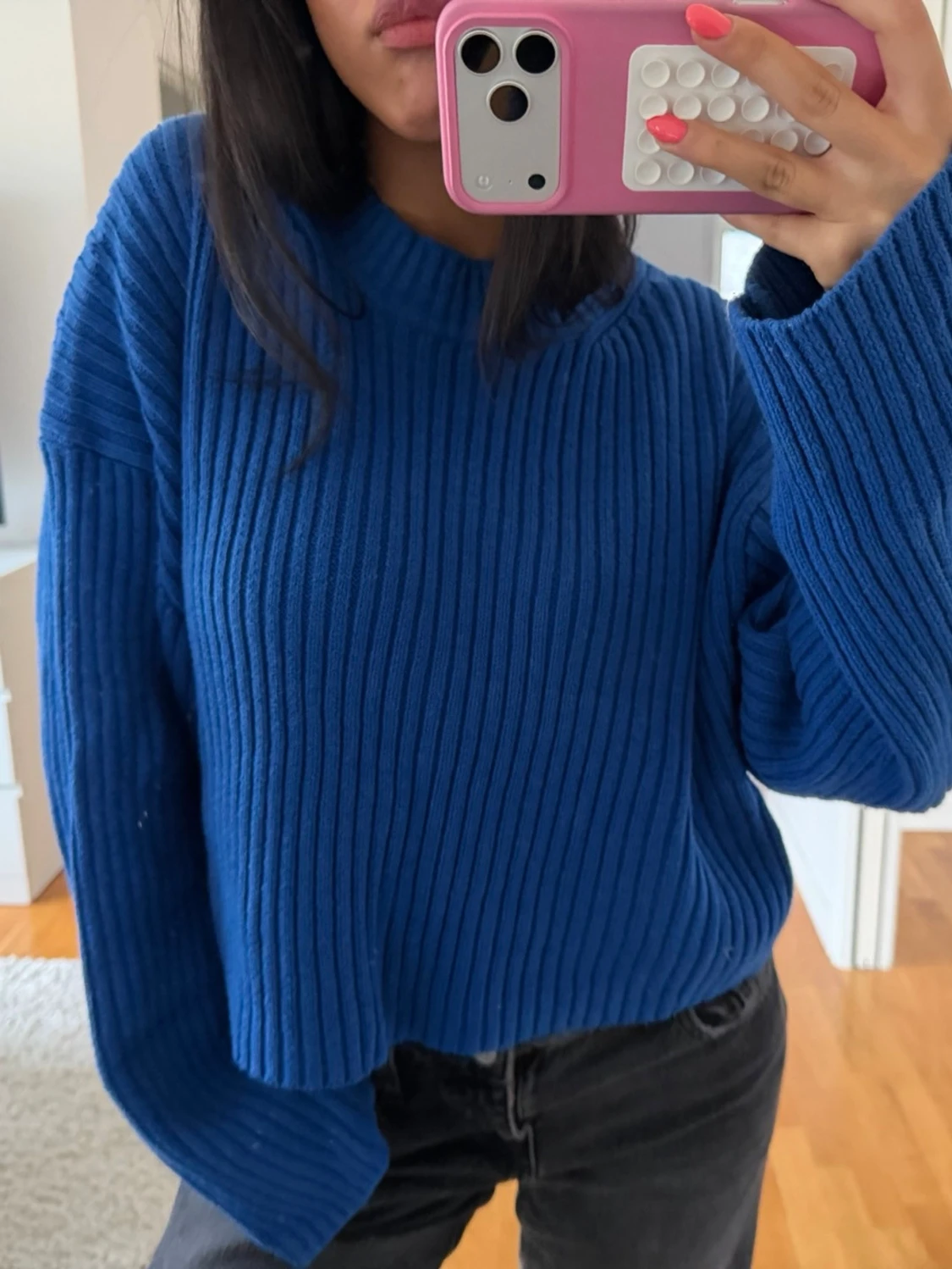 Konblå Stickad tröja  - 2