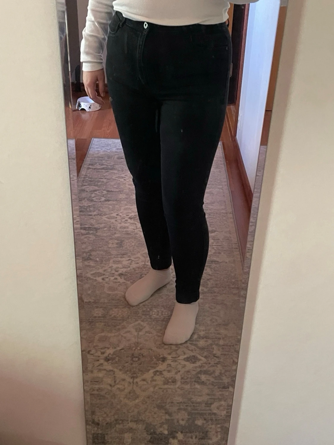 Svarta skinny jeans med hög midja