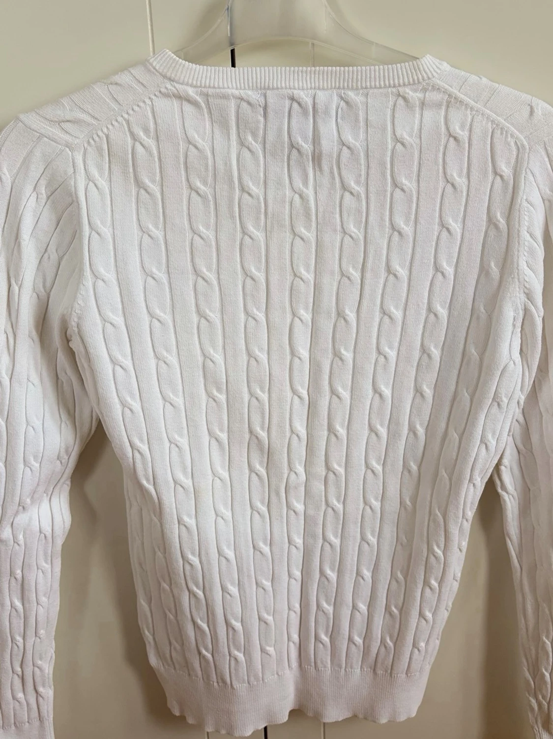 Vit kabelstickad kofta från Gant - 2