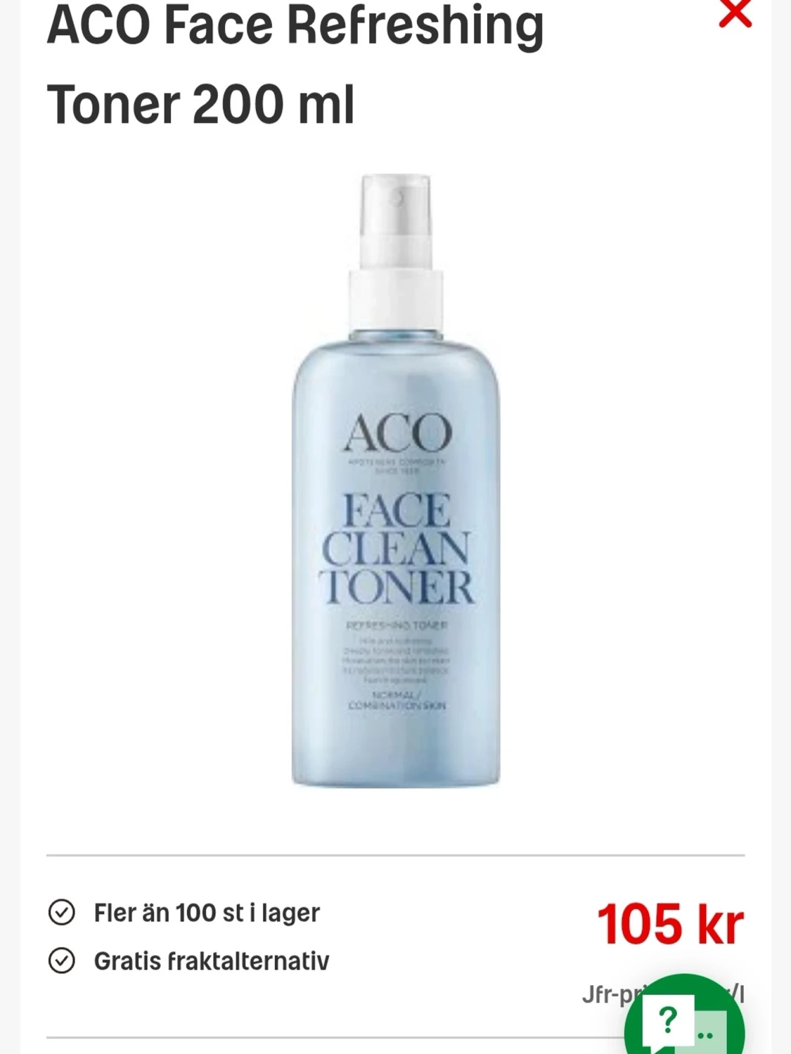 ACO Face Clean Toner 200 ml - 1
