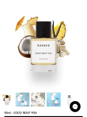 ESSNCE COCO 'BOUT YOU parfym 50ml - Fräsch parfym från ESSNCE i en stilren glasflaska med svart lock. Doften har inslag av kokos en känsla av sommar o fräsch, vilket ger en somrig och exotisk känsla. Råkade beställa fel aldrig använd 