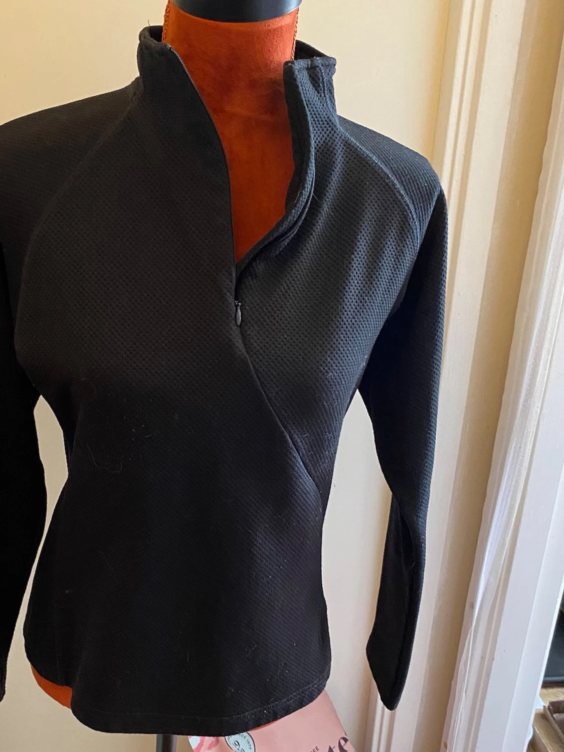 Svart halvzip tröja i funktionsmaterial 40