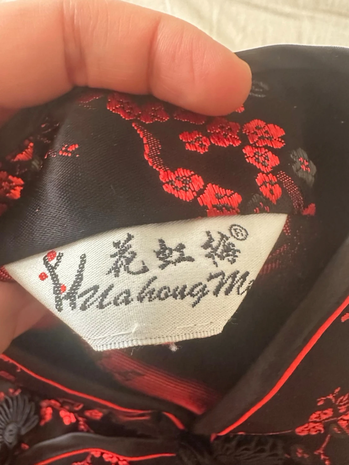 Svart röd cheongsam klänning - 4