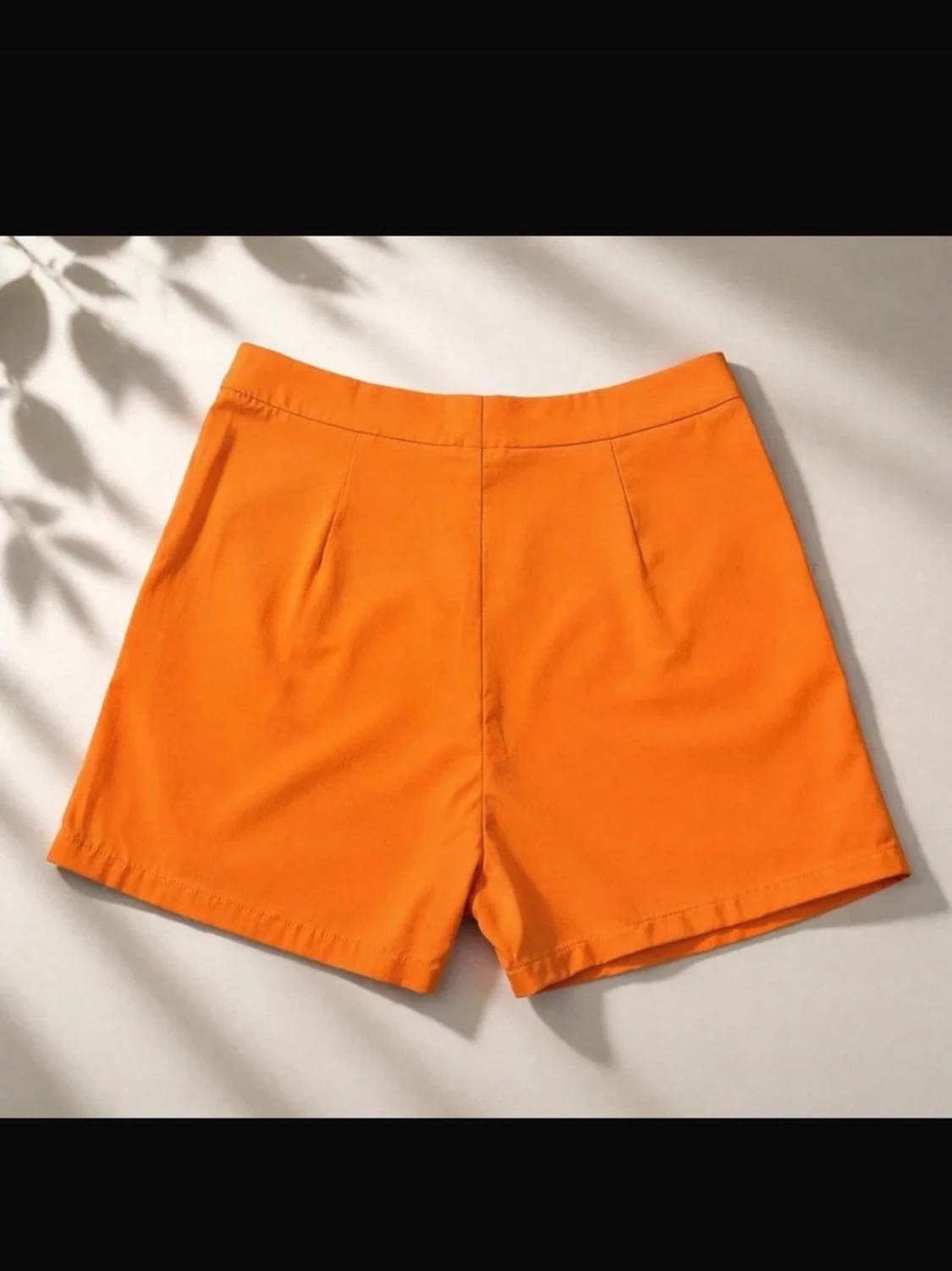 Orange höga shorts i bomull - 1