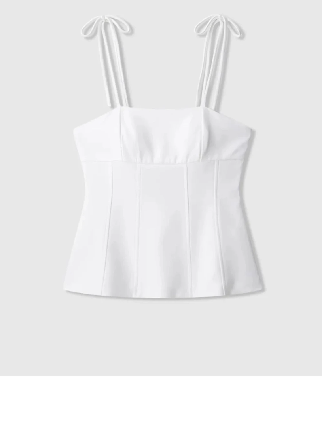 Vit korsettopp med knytband