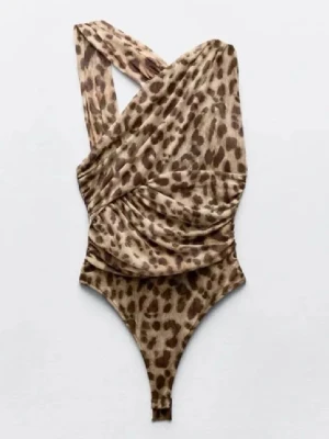 Leopardmönstrad body från Zara - säljer leopardmönstrad body från zara, storlek s. 