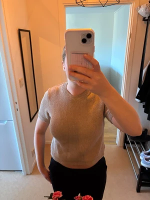 Brun/beige topp - Brun/beige topp ifrån Gina. Använd endast 1 gång. Linne blend. Köpt för 250kr.