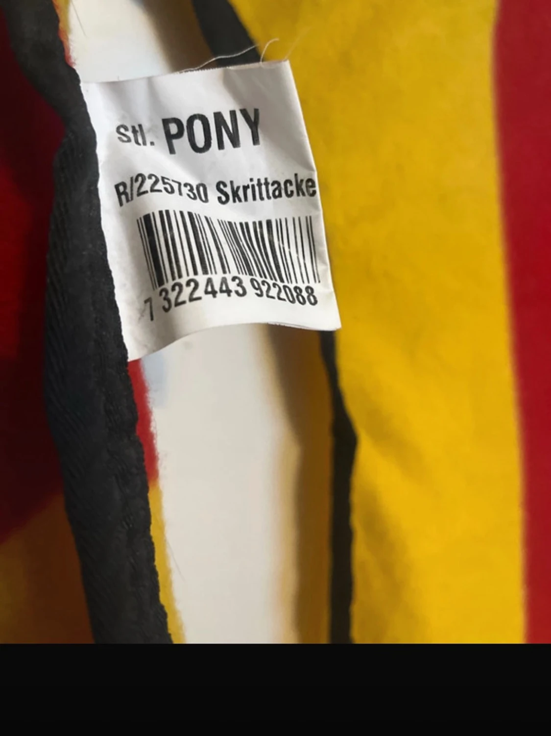 Skrittäcke för ponny i röd/gul/svart - 1