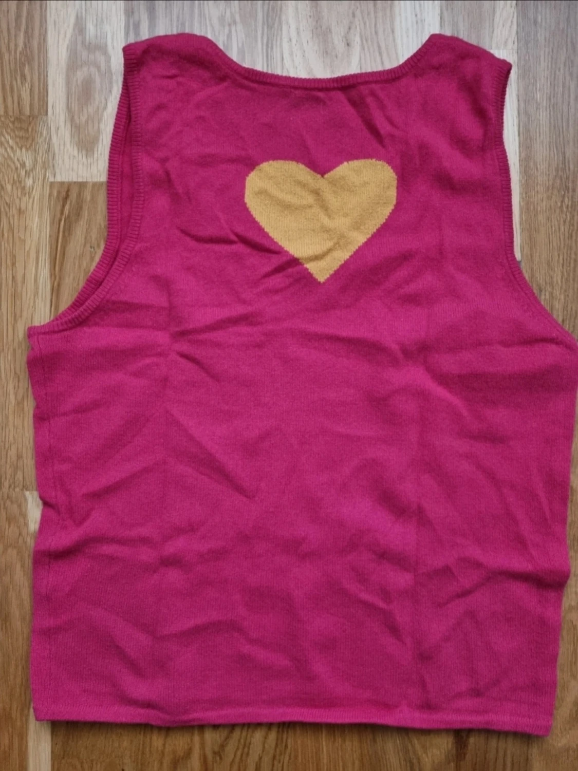 100% kaschmir linnetopp med hjärtan - 1