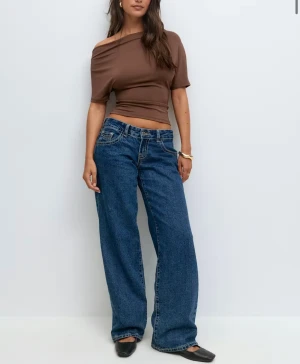 Blåa wide jeans med låg midja - Helt oanvända!