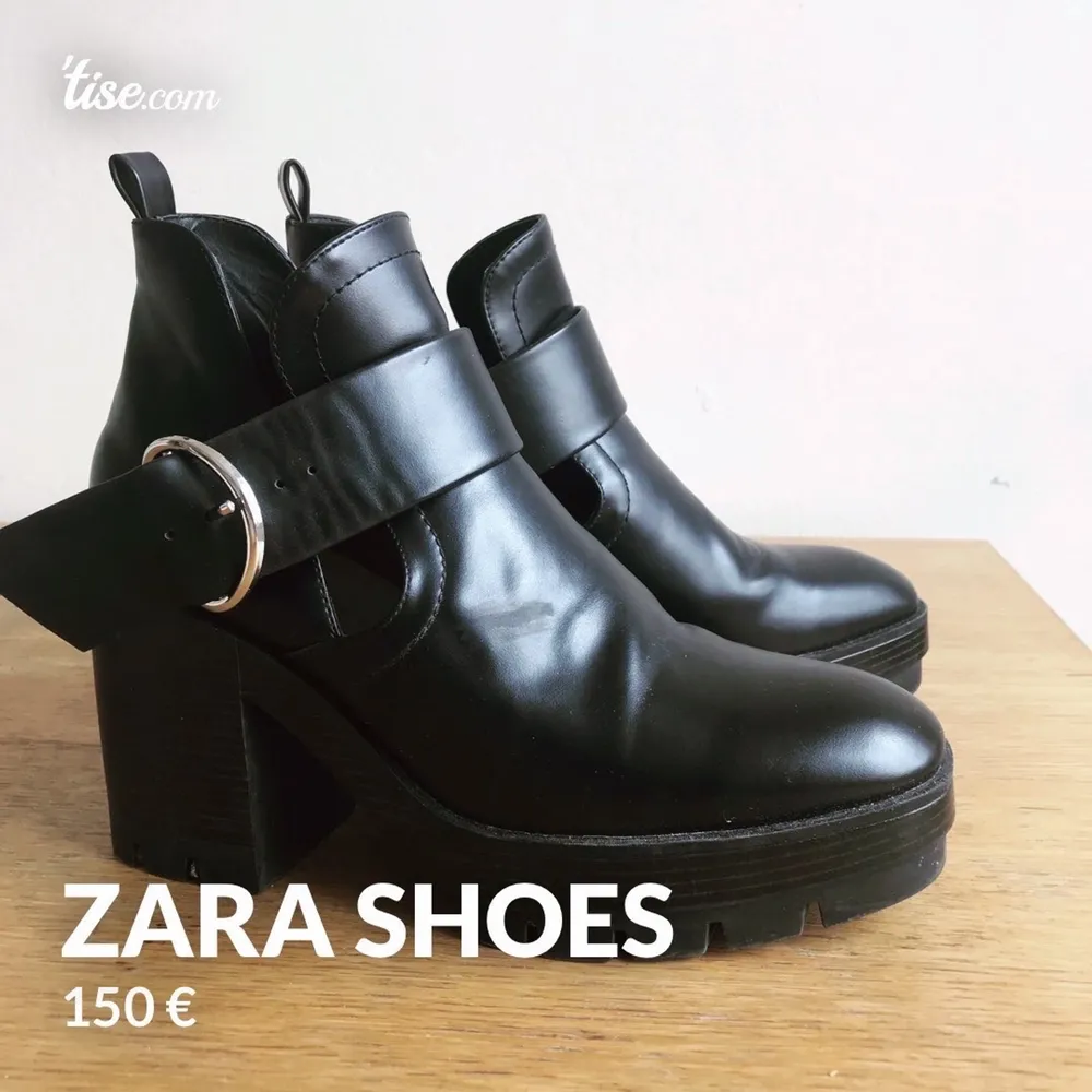 Black zara boots size 41. Used 3 times so they are almost brand new! Selling before moving out! . Skor.