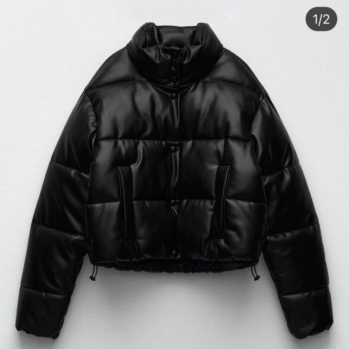 Warm Zara leather like puffer jacket