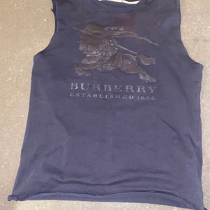 Burberry tröja  - Klippt mörkblå t shirt från Burberry, storlek XS! ❤️ säljer för 90 kr då den har lite röd avfärgning, men det blir bara en cool sliten touch på den :) Annars är den i jättebra skick! 