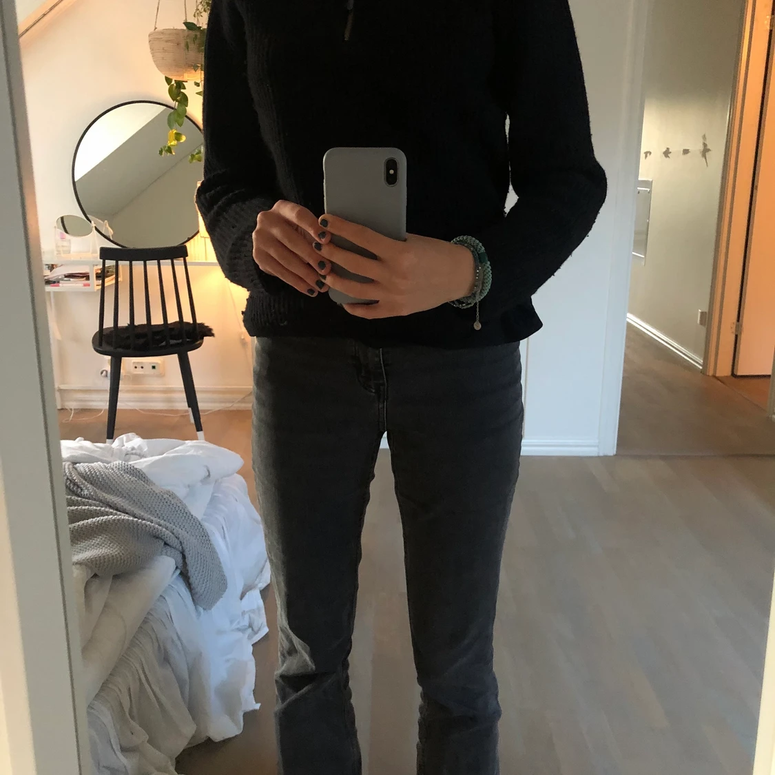 Stickadtröja med zip  - 90