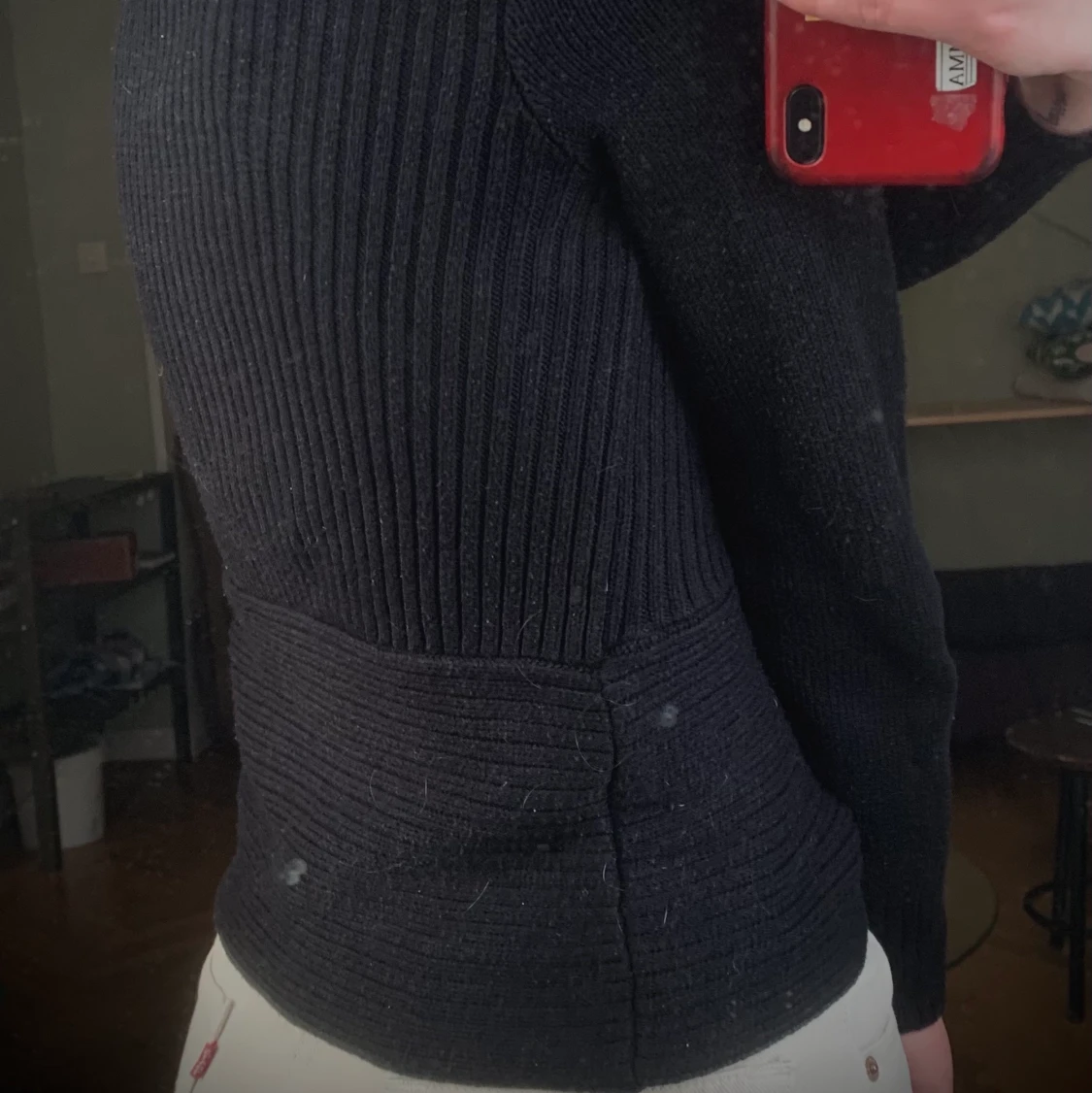 Svart stickad kofta strl S - 91