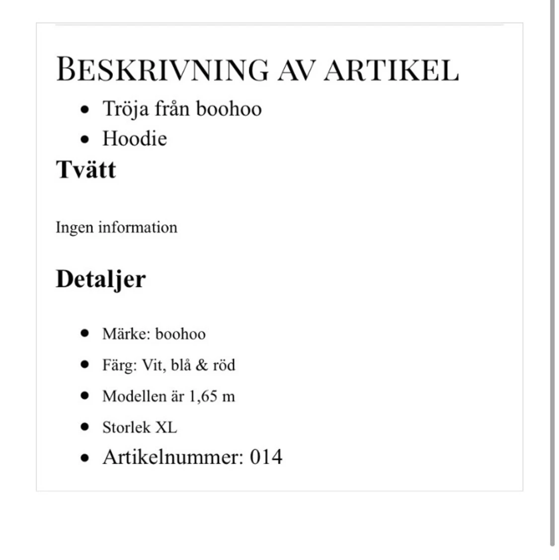 Vit tröja med röda och blå detaljer - 90