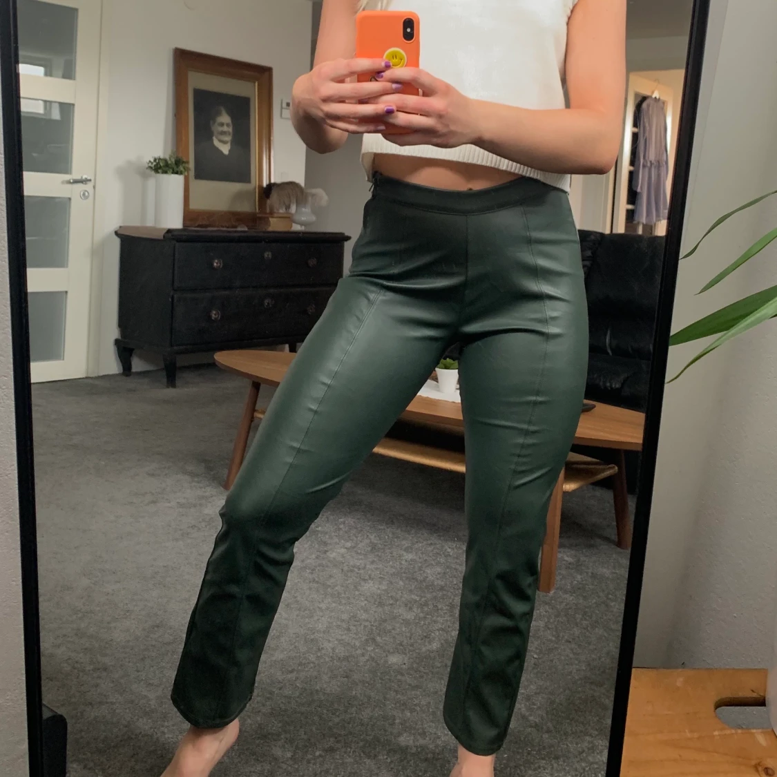 Gröna skinnbyxor - 90