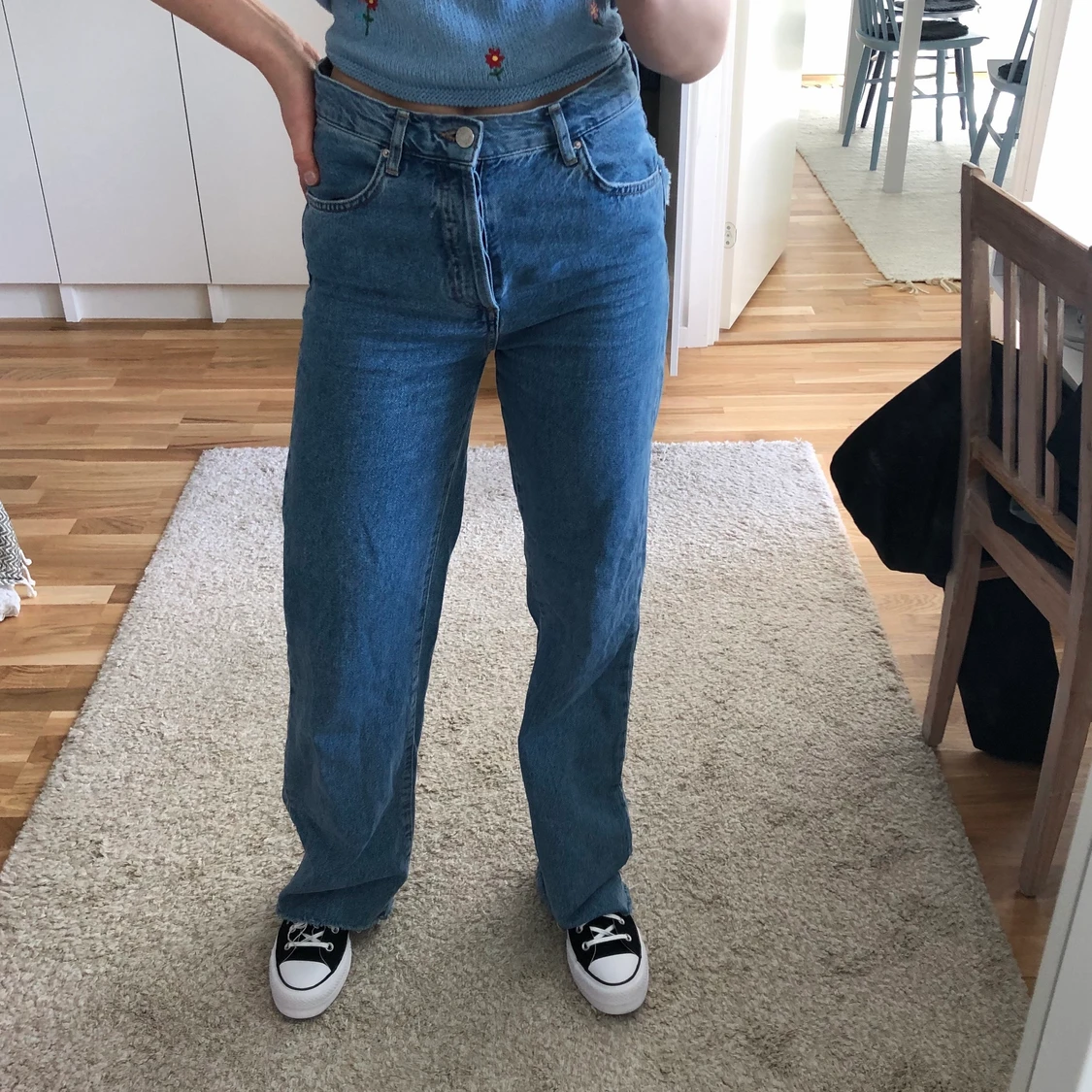 Långa jeans från Mango strl 36