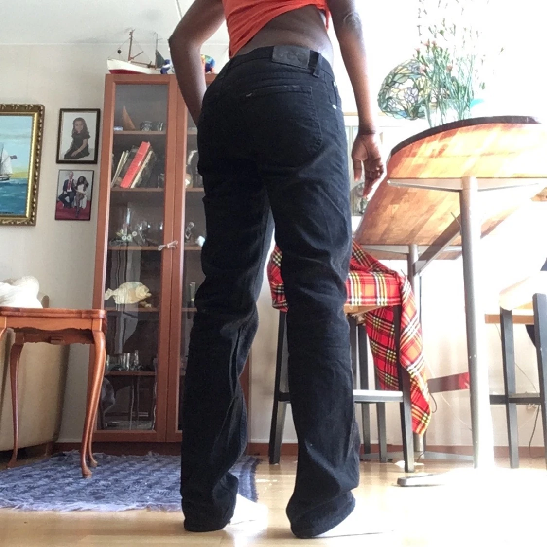 Ákt unisex lång midja Lee jeans 