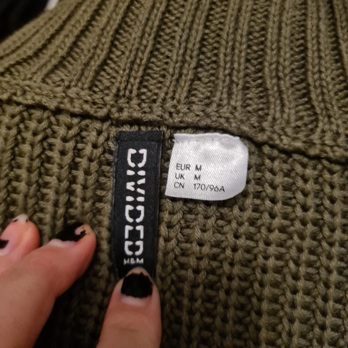Mossgrön stickad tröja - 91