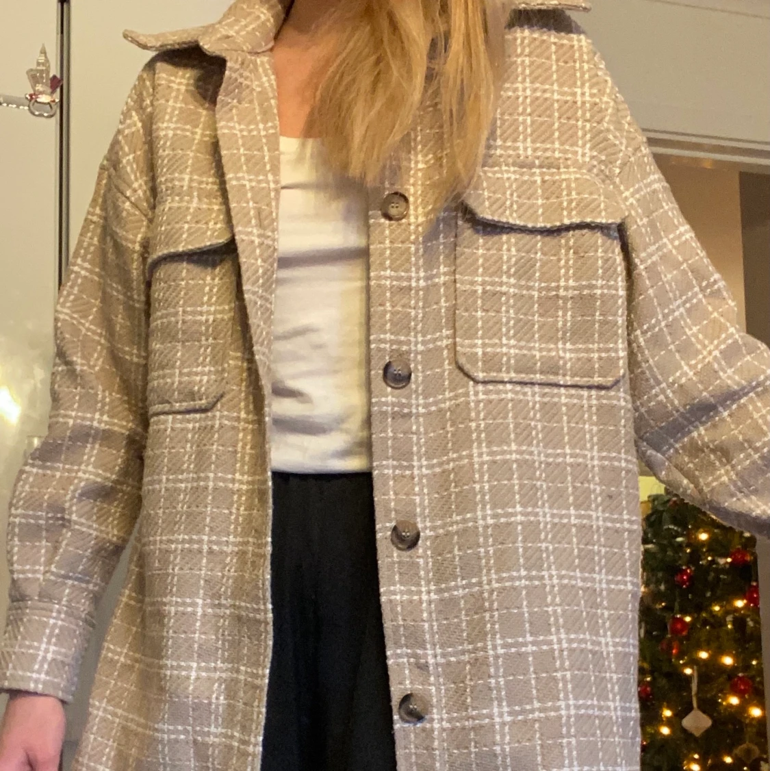 Beige skjort-jacka - 90