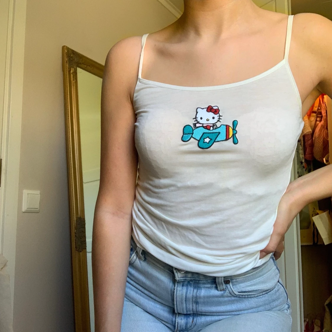 Gullig hello kitty topp