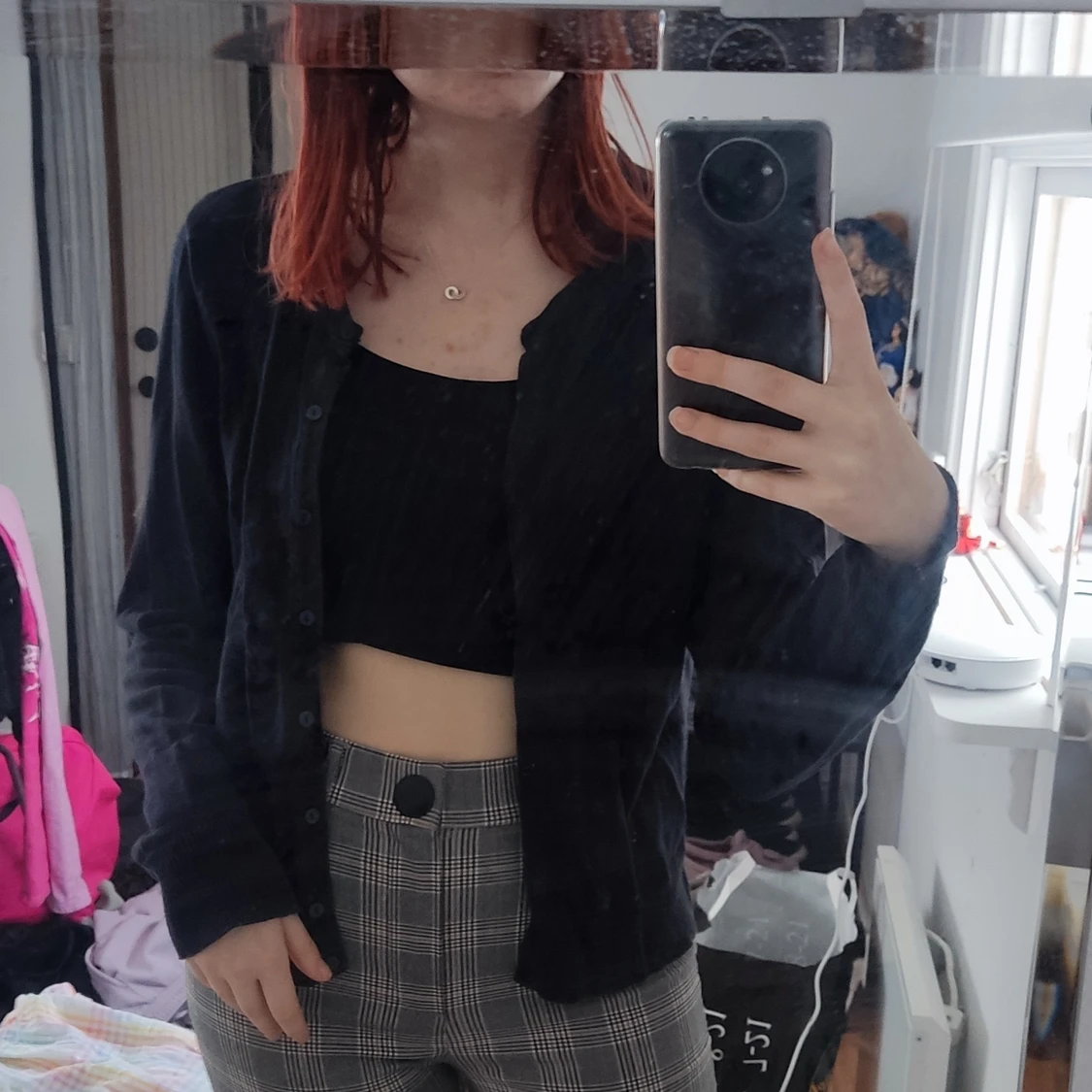 Basic, bekväm, mörkblå kofta