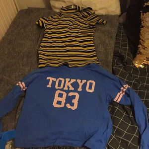 Tröjor - Två fina tröjor fint skick den blåa är i storlek 146/152 och den gul och svarta är i storlek 134/140 man kan få båda för 50kr annars en för 25kr hämtas i Eslöv