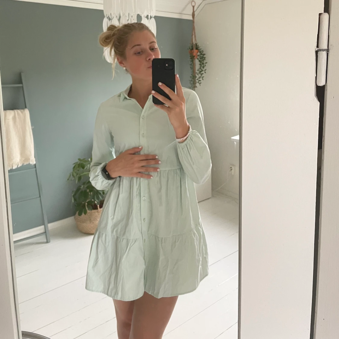 ”Turkos” skjortklänning, Stradivarius