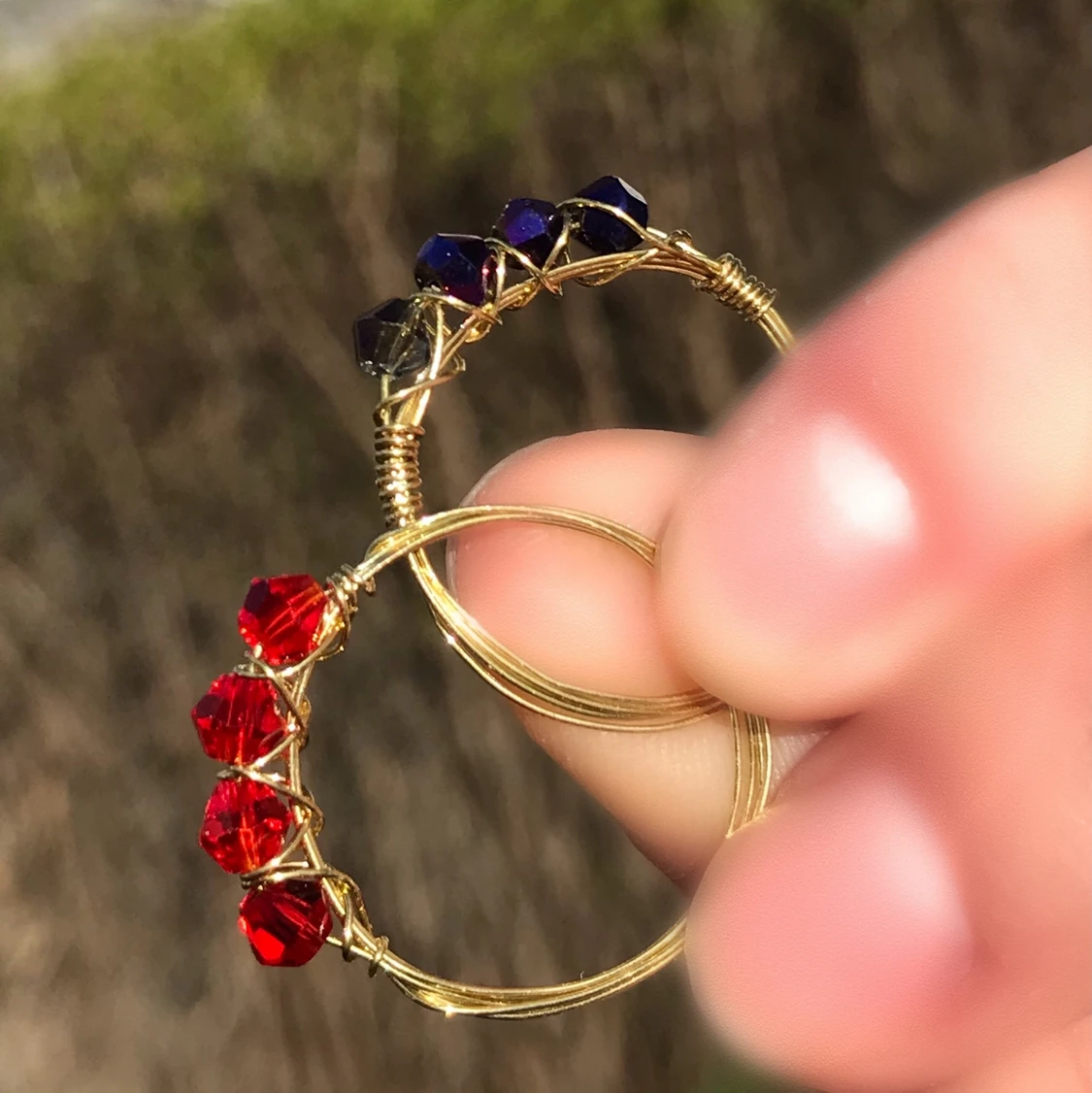 Guld/silver Ring med Kristall  - 90