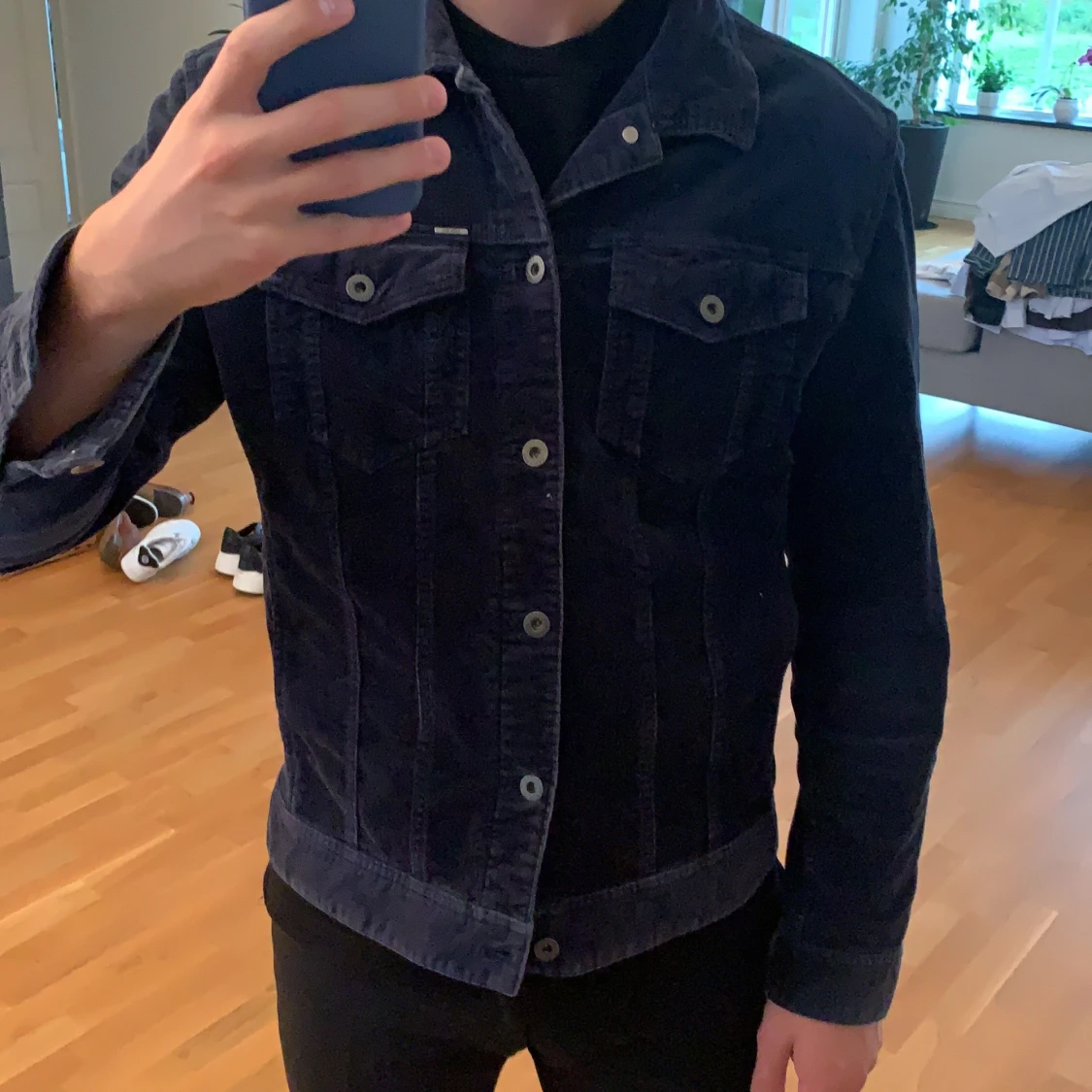 Blå manchesterjacka, L