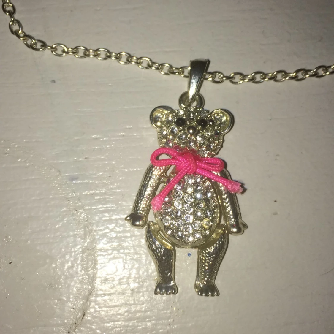 Silver halsband björn - 91