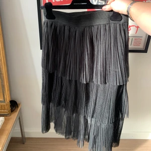 Svart plisserad långkjol i mesh! - Kjolen går ungefär till vaderna på mig (167 cm) och har resår i midjan! 🤍🤍 Pris exkl frakt