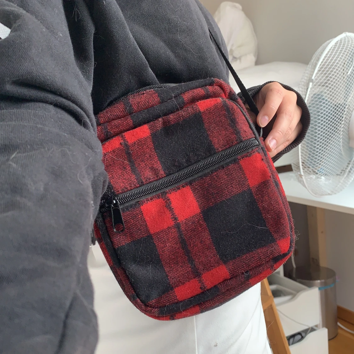 Axelremsväska rutig - 91