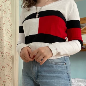 tommy hilfiger tröja - tröja från tommy hilfiger i 100% bomull. har använts några gånger men är i jätte fint skick. storlek S. säljer denna pga behov av pengar. original pris ungefär 700-900 tror jag? köpte den i usa några år sen