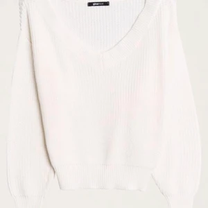 Vit stickad tröja - Storlek L