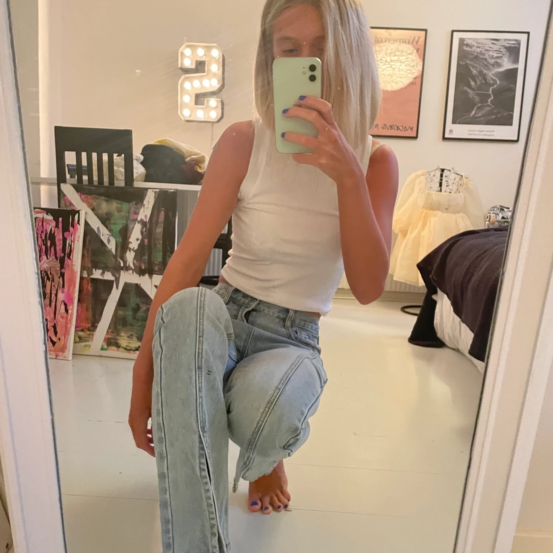 Vintage jeans med slits - 91