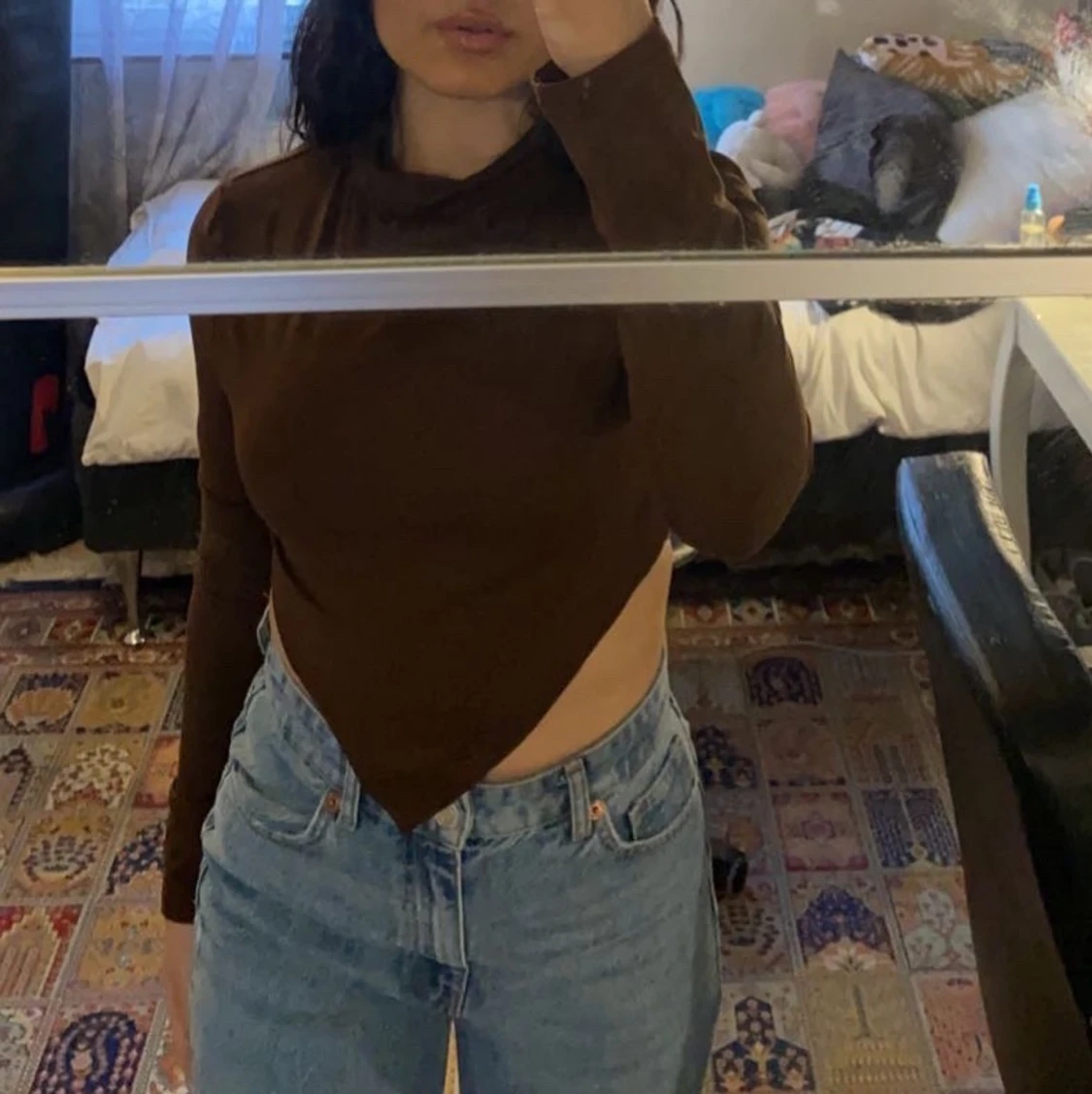 Brun långarmad tröja