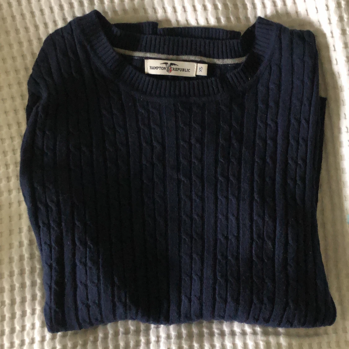 Mörkblå ribbad tröja - 90