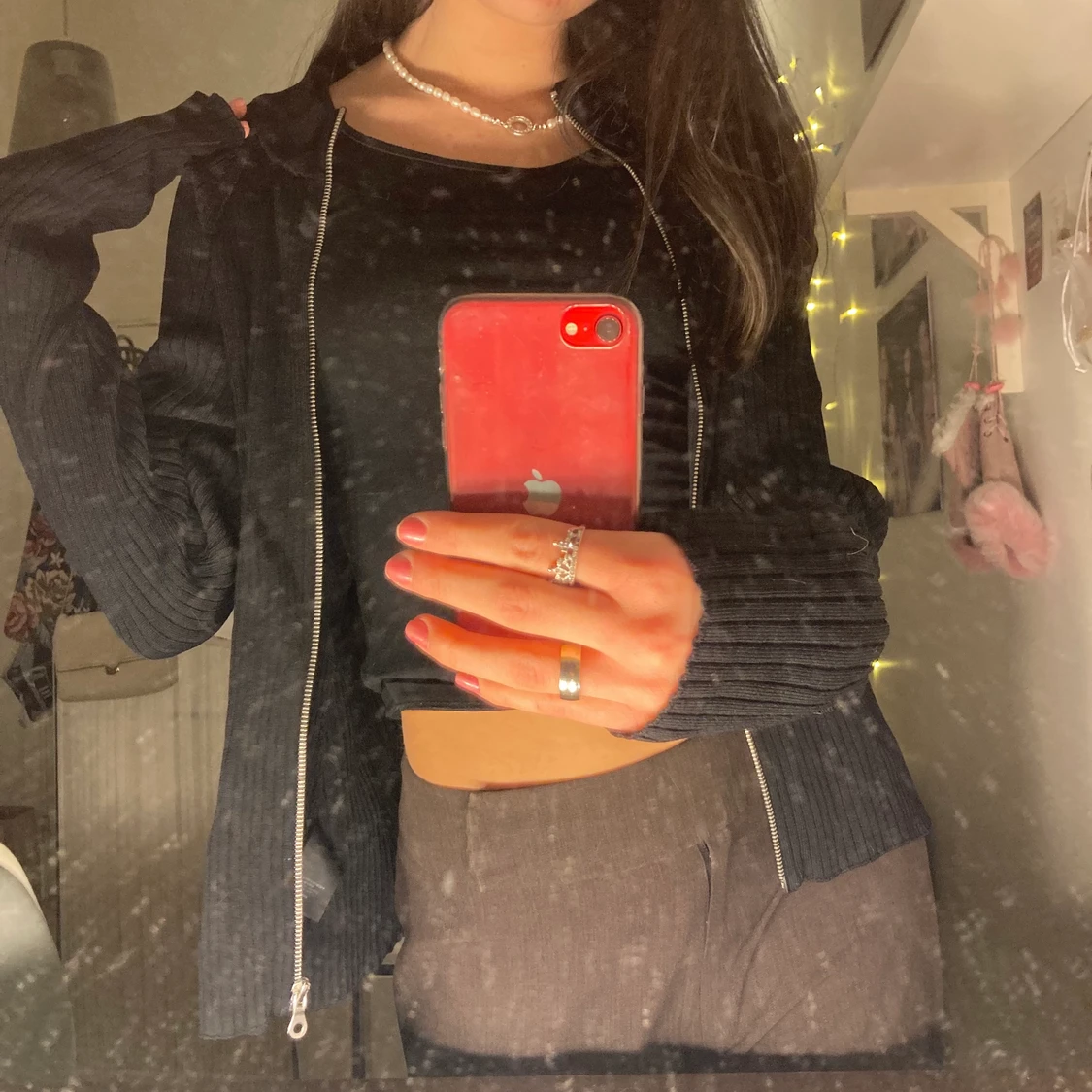 Jättefin svart kofta