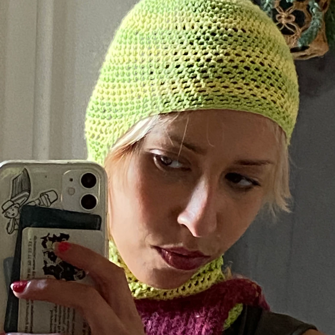 Very small hand knitted balaclava - 90