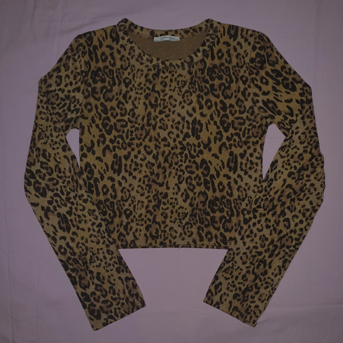 Leopardmönstrad långärmad tröja - 90