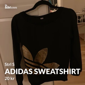 Svart adidas sweatshirt Strl s - Säljer denna adidas tröja för jag aldrig använder den.