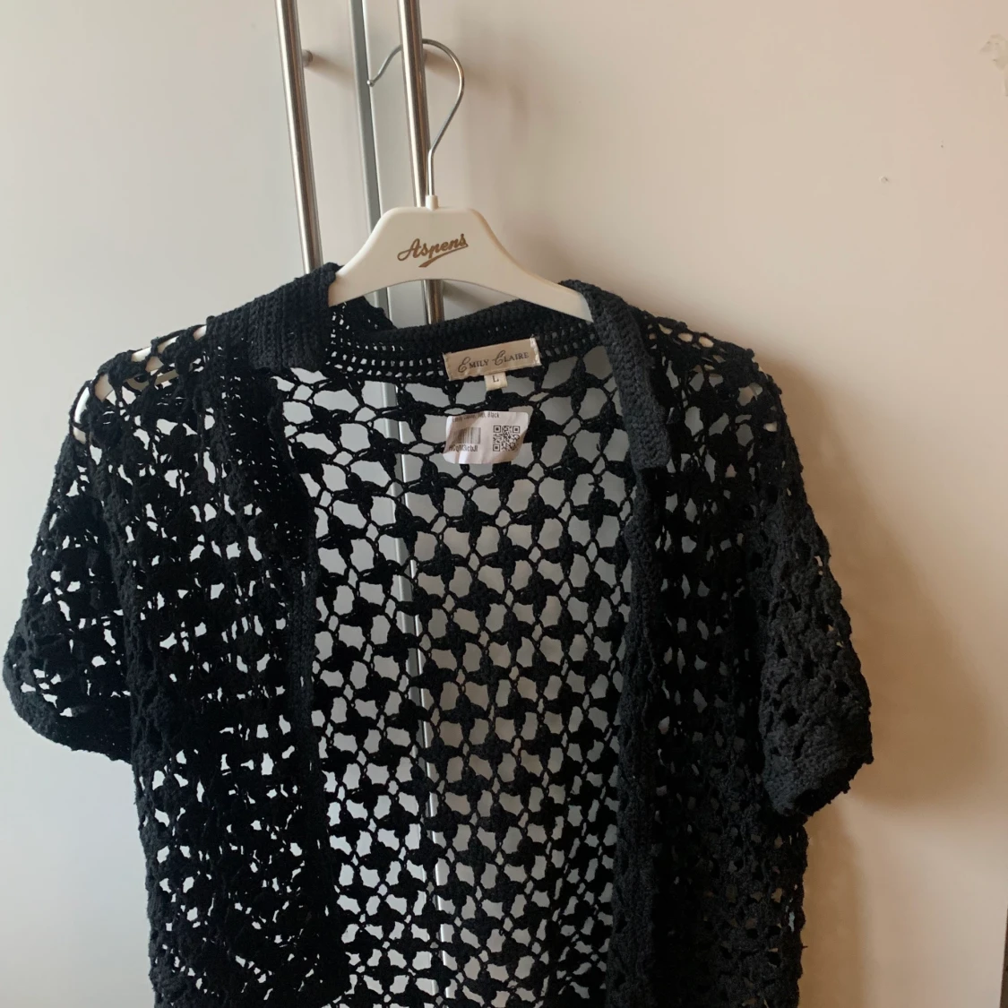 jättefin stickad kofta - 90