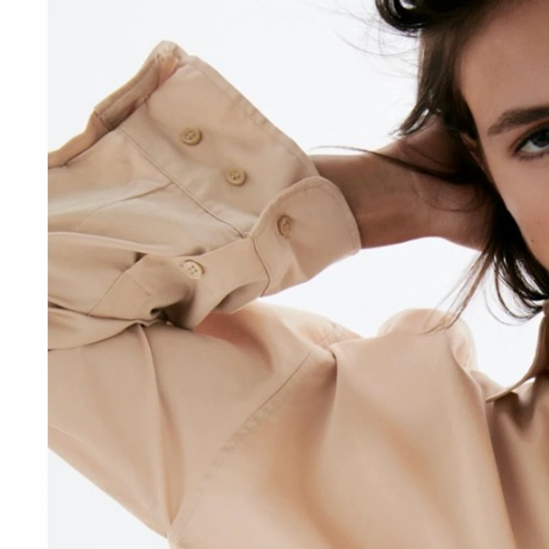 Oversized satin skjorta - 91