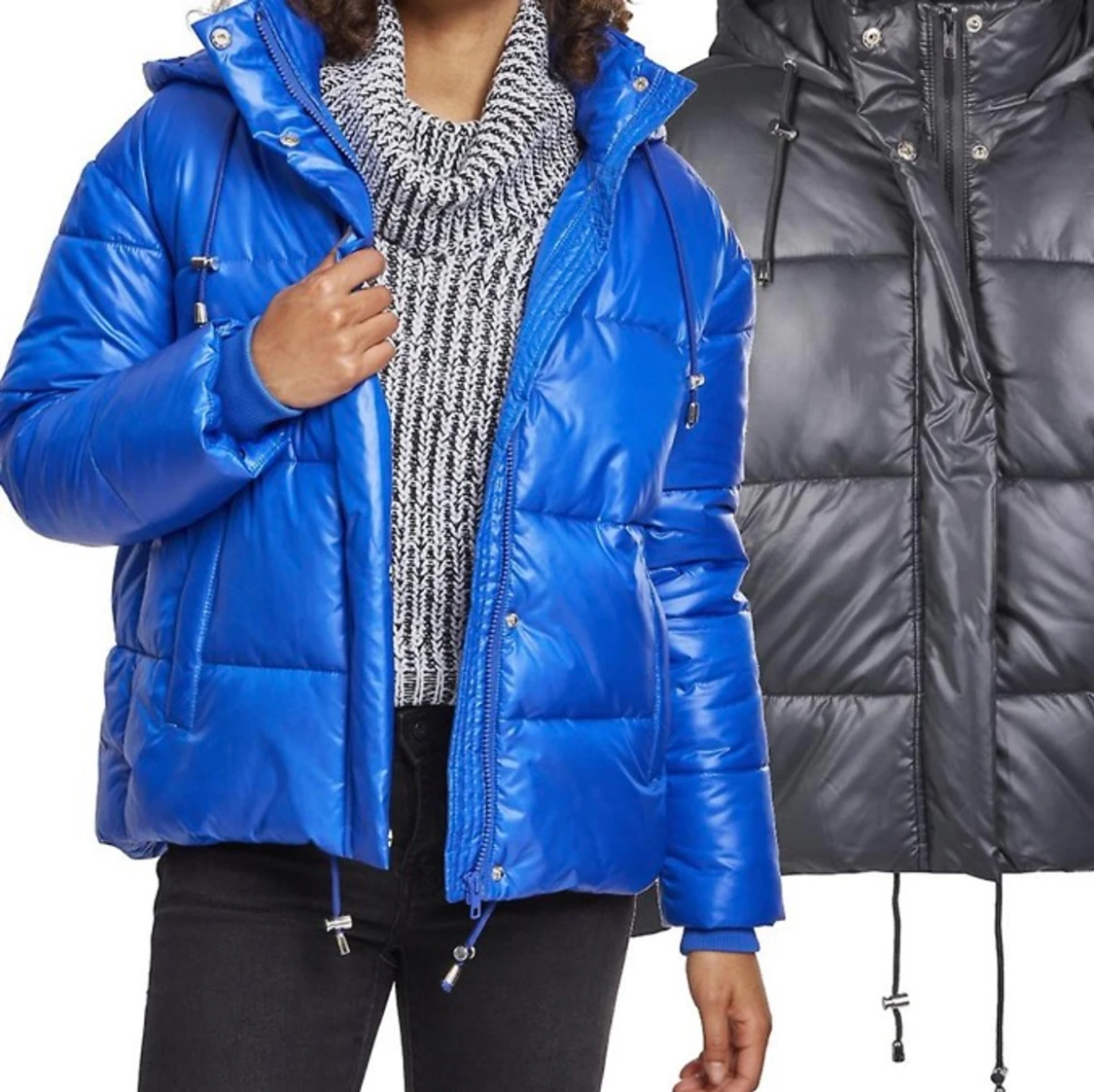 Blå Pufferjacket - 90