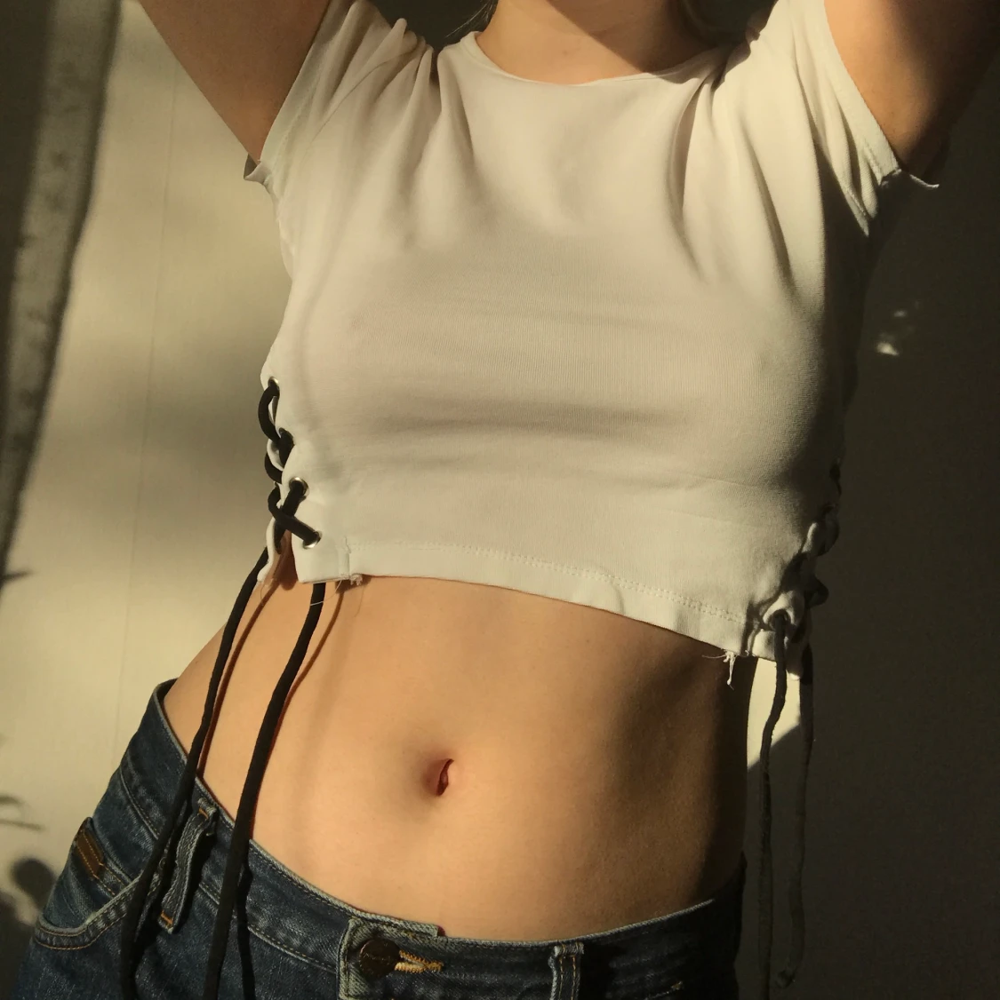 T-shirt med snörning  - 90